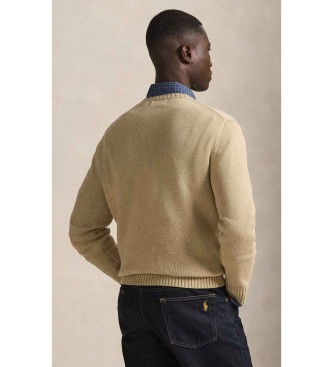 Polo Ralph Lauren Pull en coton beige � col ras du cou