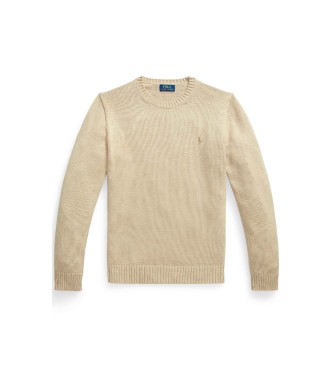 Polo Ralph Lauren Pull en coton beige � col ras du cou