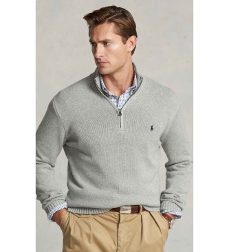 Polo Ralph Lauren Bomuldssweater med grå halvhøj krave
