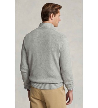 Polo Ralph Lauren Bomuldssweater med grå halvhøj krave