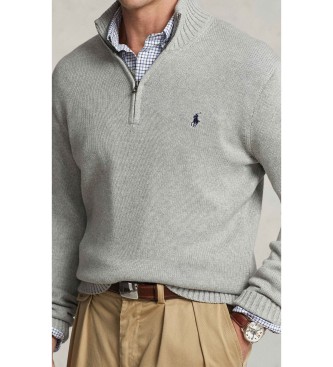 Polo Ralph Lauren Bomuldssweater med grå halvhøj krave