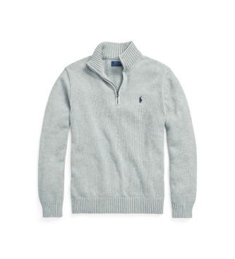 Polo Ralph Lauren Bomuldssweater med grå halvhøj krave