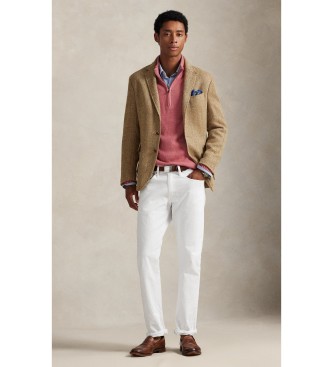 Polo Ralph Lauren Pink cotton jumper with semi-sweater collar