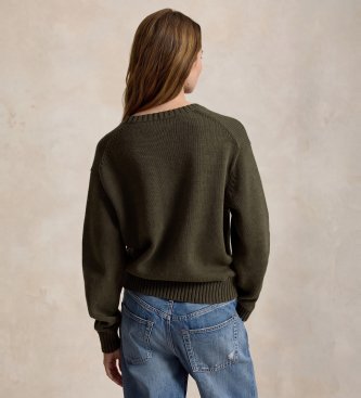 Polo Ralph Lauren Baumwollpullover mit grünem Polo Bear