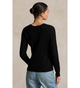 Polo Ralph Lauren Katoenen trui in zwart ecru gebreide jersey