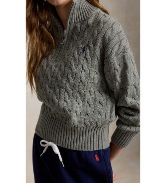 Polo Ralph Lauren Siv bomba?ni pulover s pletenico