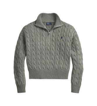 Polo Ralph Lauren Siv bomba?ni pulover s pletenico