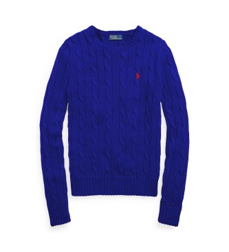 Polo Ralph Lauren Bombažni pulover z modrimi kitami