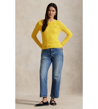 Polo Ralph Lauren Camisola de algodão em malha de oitos amarela