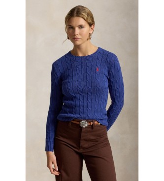 Polo Ralph Lauren Pull en coton à torsades bleu