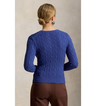 Polo Ralph Lauren Pull en coton à torsades bleu