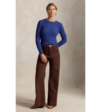 Polo Ralph Lauren Pull en coton à torsades bleu