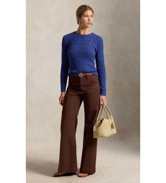 Polo Ralph Lauren Pull en coton à torsades bleu