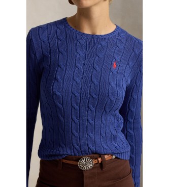 Polo Ralph Lauren Pull en coton à torsades bleu