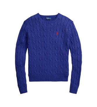 Polo Ralph Lauren Pull en coton à torsades bleu