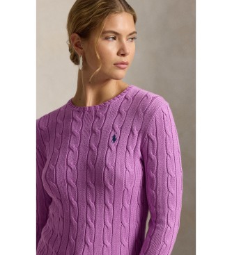 Polo Ralph Lauren Pull en coton à torsades rose