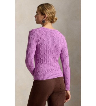 Polo Ralph Lauren Pull en coton à torsades rose