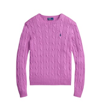 Polo Ralph Lauren Pull en coton à torsades rose