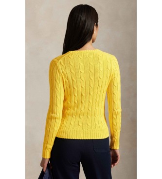 Polo Ralph Lauren Bomuldstr�je i gul ottetalsstrikket jersey