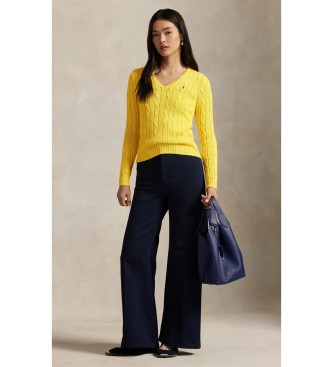 Polo Ralph Lauren Bomuldstr�je i gul ottetalsstrikket jersey