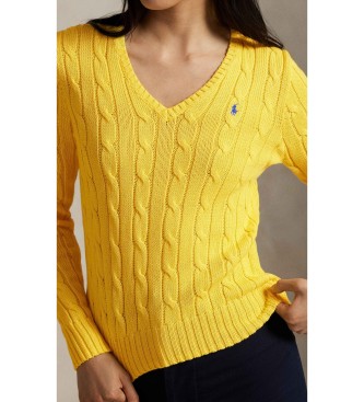 Polo Ralph Lauren Bomuldstr�je i gul ottetalsstrikket jersey