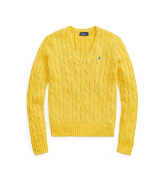 Polo Ralph Lauren Bomuldstr�je i gul ottetalsstrikket jersey