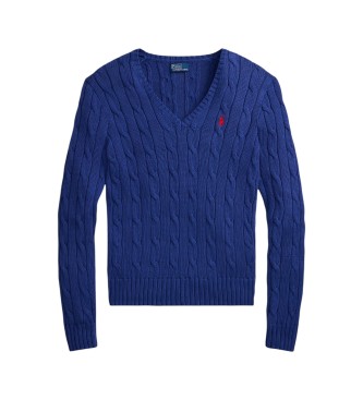 Polo Ralph Lauren Pull en coton à torsades bleu