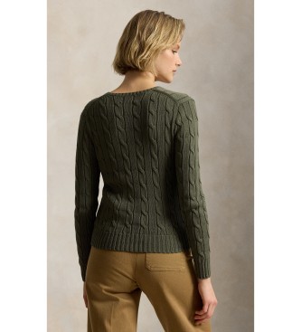 Polo Ralph Lauren Pull en coton à torsades vert