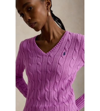 Polo Ralph Lauren Jersey de algodón en punto de ochos rosa