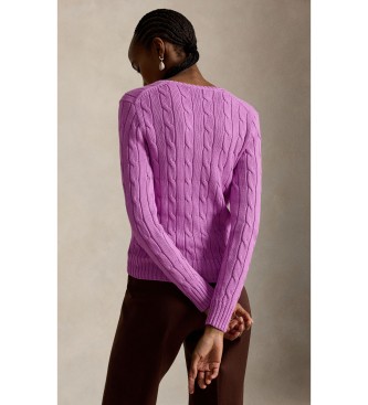 Polo Ralph Lauren Jersey de algodón en punto de ochos rosa