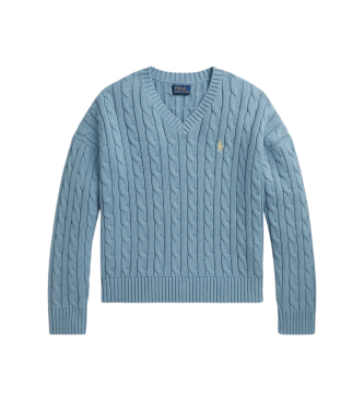 Polo Ralph Lauren Jersey de algodón en punto de ochos azul