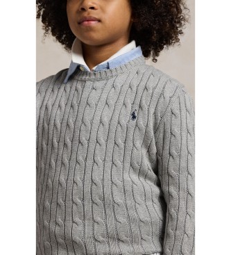 Polo Ralph Lauren Jersey de algodón en punto de ochos gris