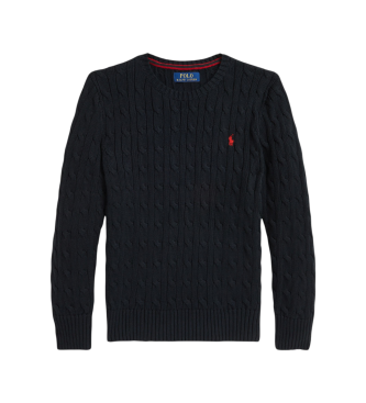 Polo Ralph Lauren Jersey de algodón en punto de ochos negro