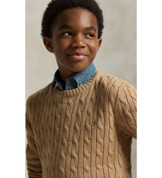Polo Ralph Lauren Jersey de algodón en punto de ochos marrón