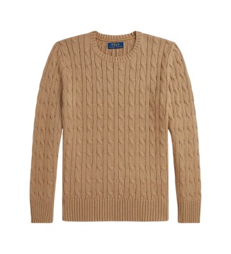Polo Ralph Lauren Jersey de algodón en punto de ochos marrón