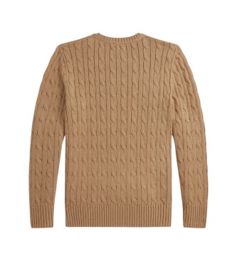 Polo Ralph Lauren Jersey de algodón en punto de ochos marrón