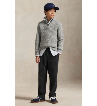 Polo Ralph Lauren Jersey de algodón en punto de ochos gris