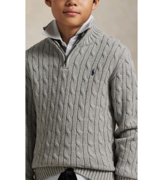 Polo Ralph Lauren Jersey de algodón en punto de ochos gris
