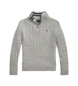 Polo Ralph Lauren Jersey de algodón en punto de ochos gris