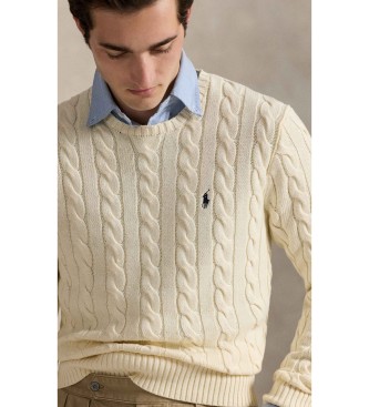 Polo Ralph Lauren Maglione in cotone lavorato a maglia beige
