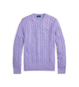 Polo Ralph Lauren Lila katoenen tricot in achten gebreide stof