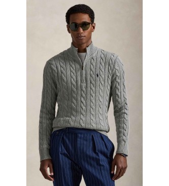 Polo Ralph Lauren Baumwolljersey in grau-ecru gestrickt