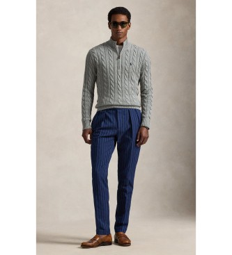 Polo Ralph Lauren Baumwolljersey in grau-ecru gestrickt