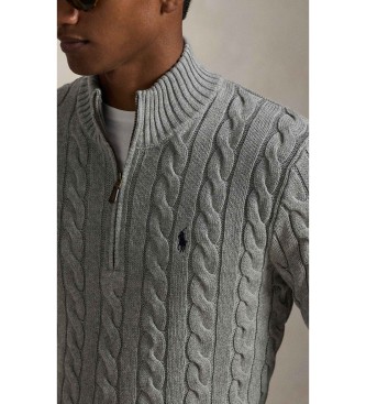 Polo Ralph Lauren Baumwolljersey in grau-ecru gestrickt