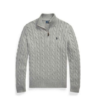 Polo Ralph Lauren Baumwolljersey in grau-ecru gestrickt