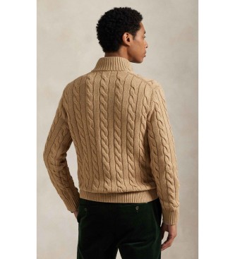 Polo Ralph Lauren Maglione di cotone a trecce marrone