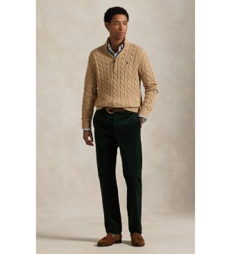 Polo Ralph Lauren Maglione di cotone a trecce marrone