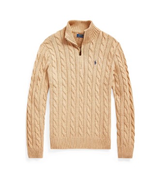 Polo Ralph Lauren Maglione di cotone a trecce marrone