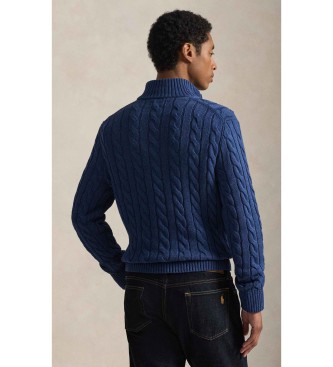 Polo Ralph Lauren Camisola de malha de algod�o azul-marinho em malha crua