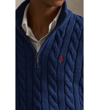 Polo Ralph Lauren Camisola de malha de algod�o azul-marinho em malha crua